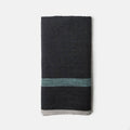 Charcoal/Aqua Laundered Linen Tea Towels, Set of 2 H7862