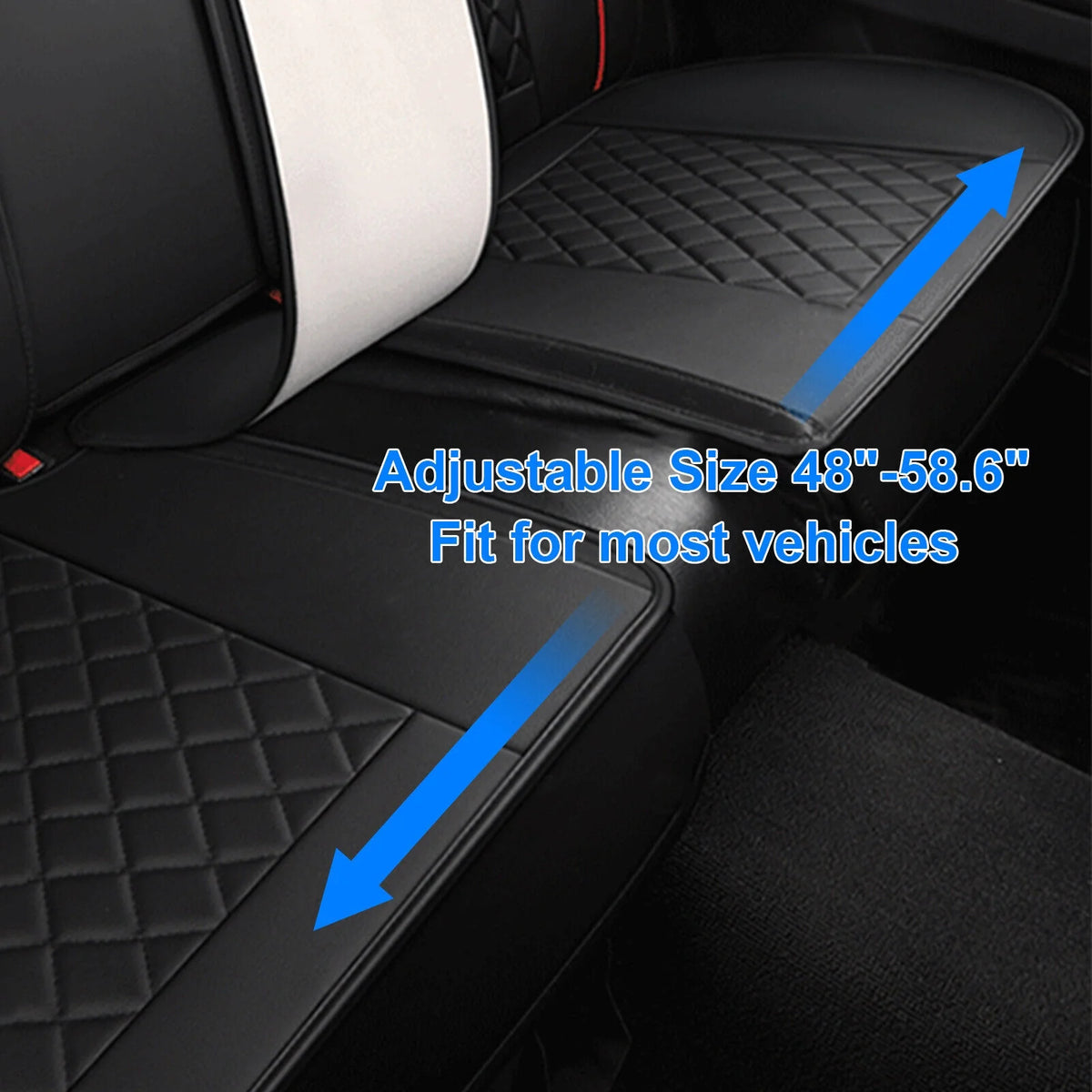 5 Seats PU Leather Car Seat Covers with 4 Pillows Black+Red M349340