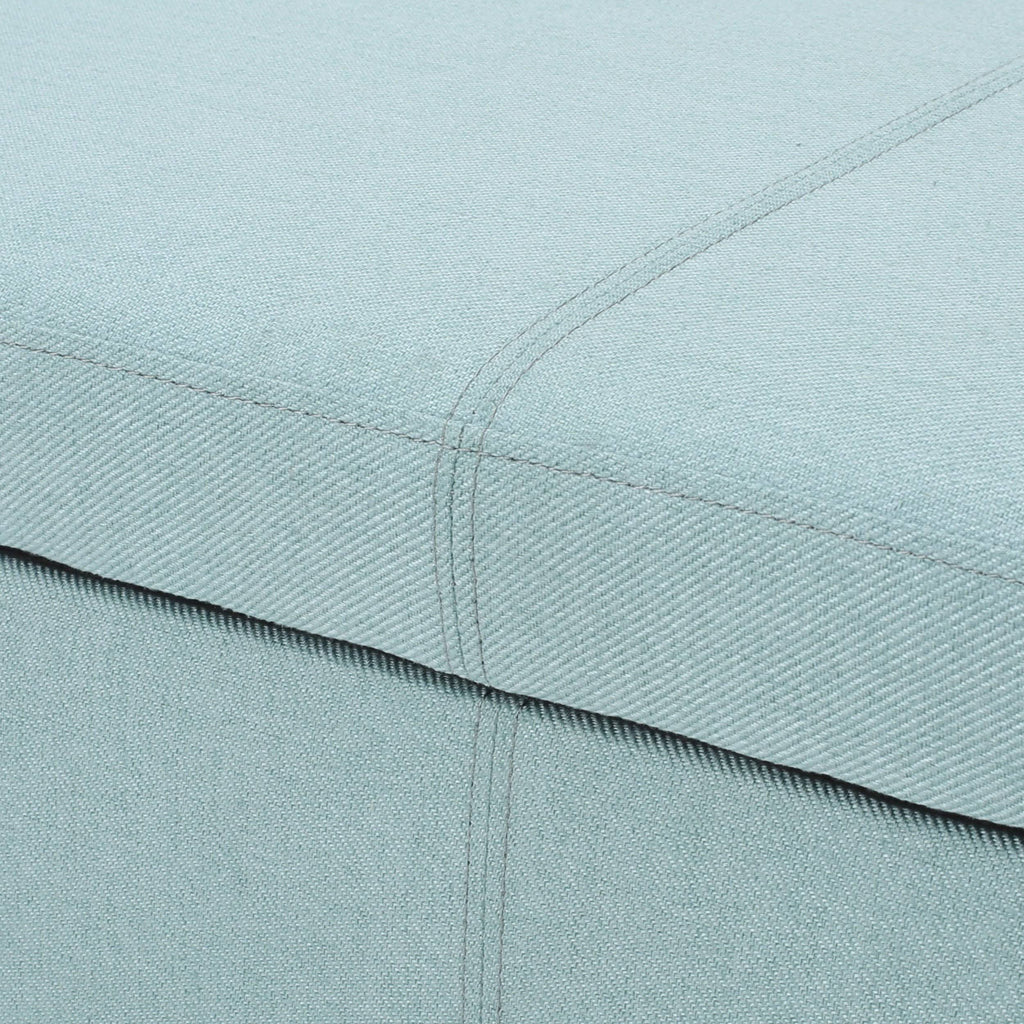 Light Blue Fabric Storage Bench H348