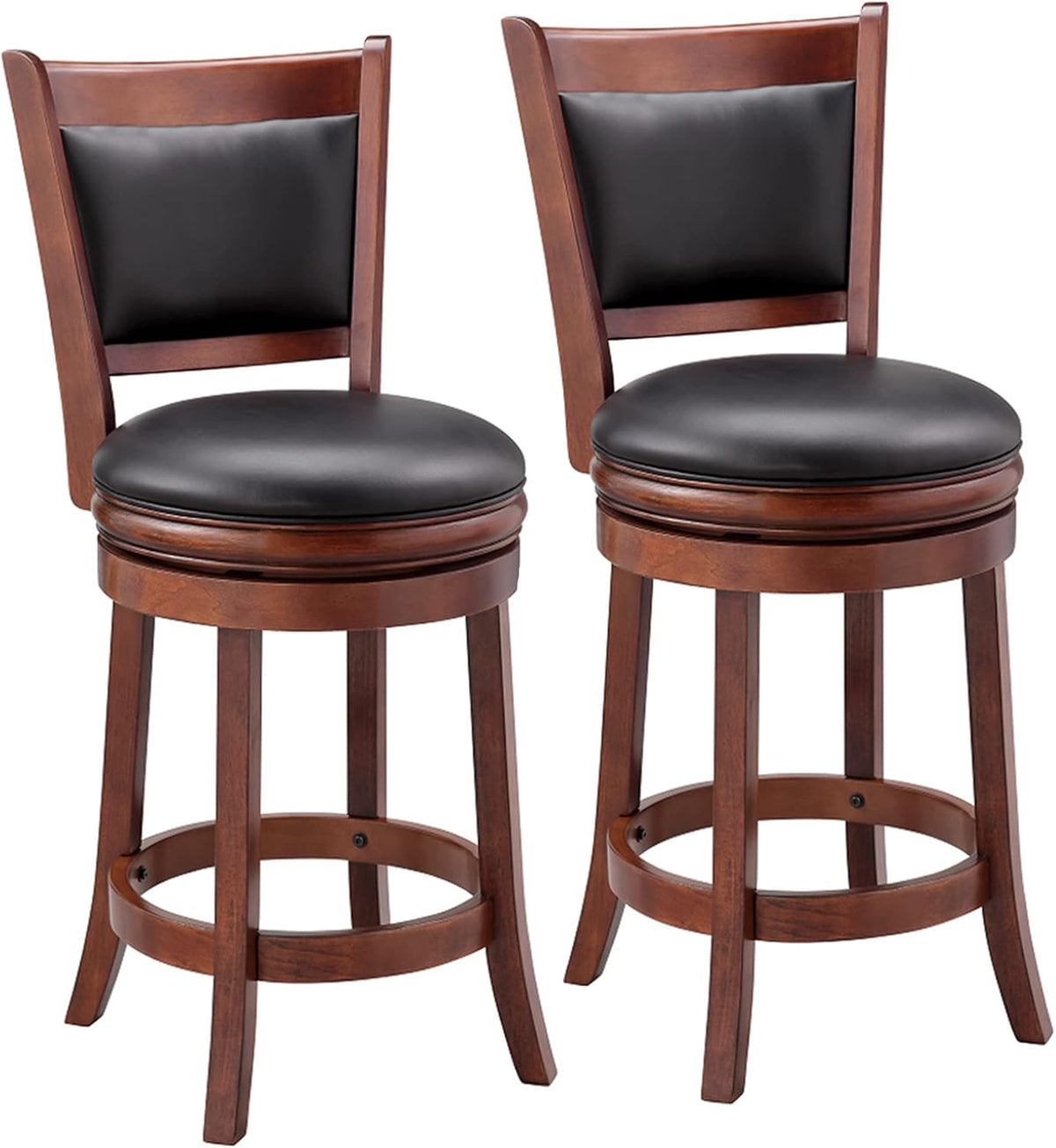 White Swivel Counter Height Barstool 24 Inch Seat Height Set of 1 F560223