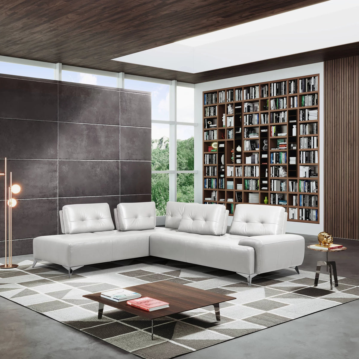 Pearl White 2-Piece Upholstered Sectional Sofa L464
