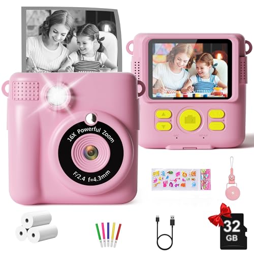 Kids Instant Print Camera with 32GB Card Purple T178