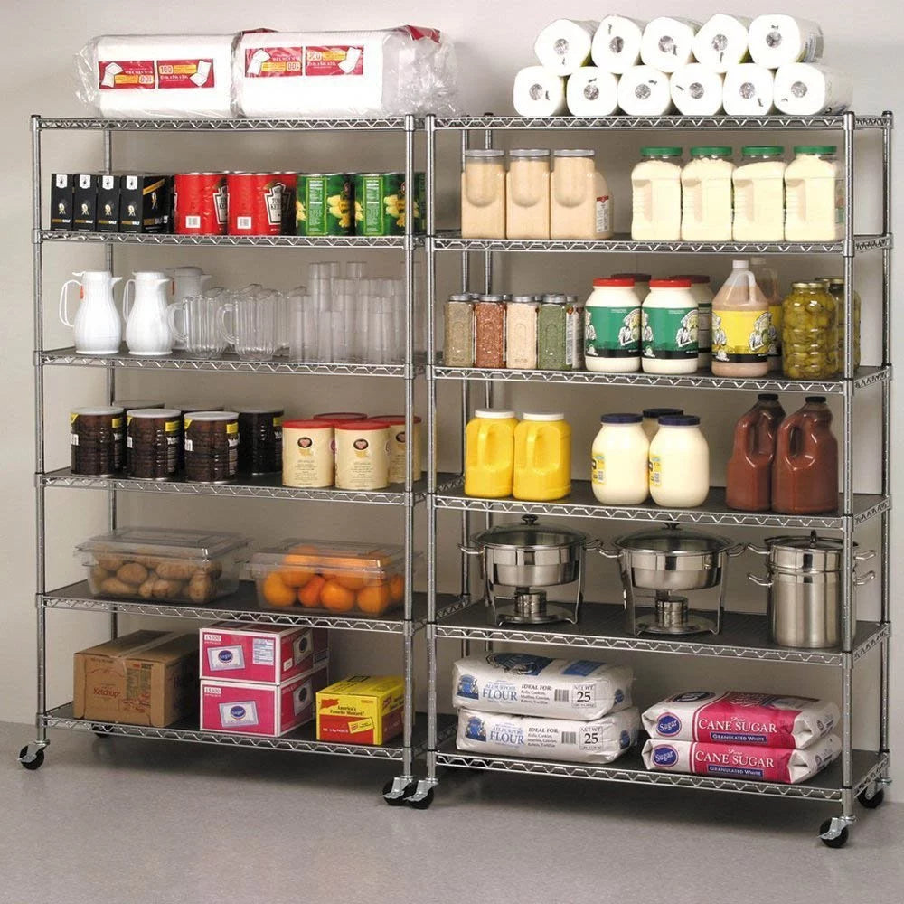 Black 6-Tier Adjustable Wire Shelving Unit X767