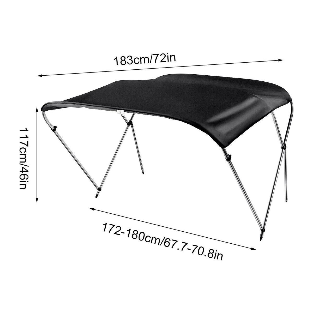 Black 600D Oxford Cloth Boat Cover with Aluminum Frame C76101