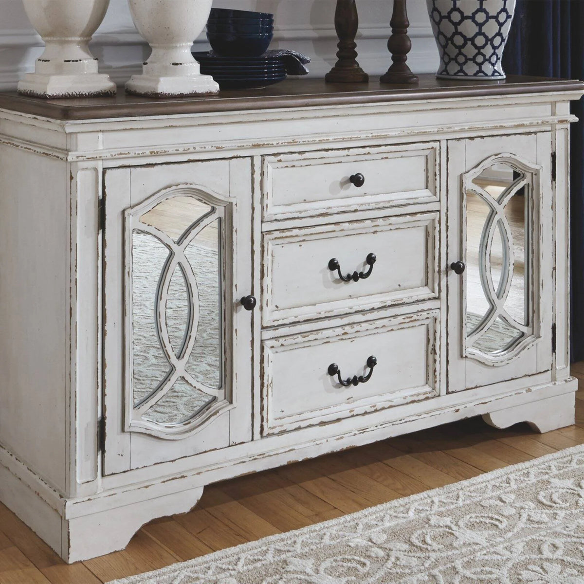 Chipped White and Brown Server E2289