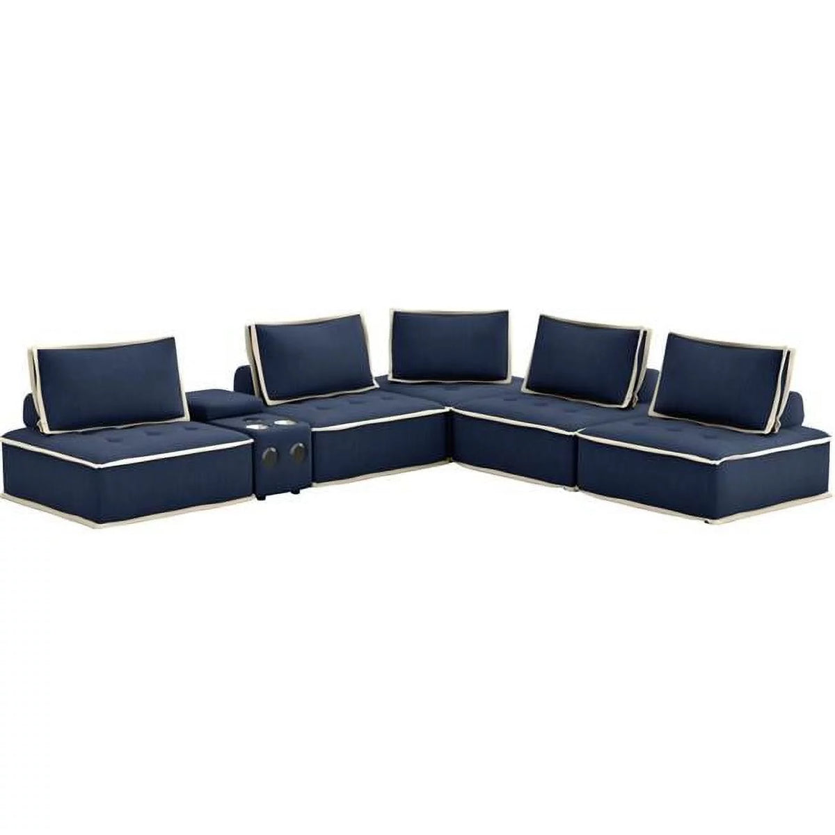 6 Pc Sectional Sofa with USB Storage E413