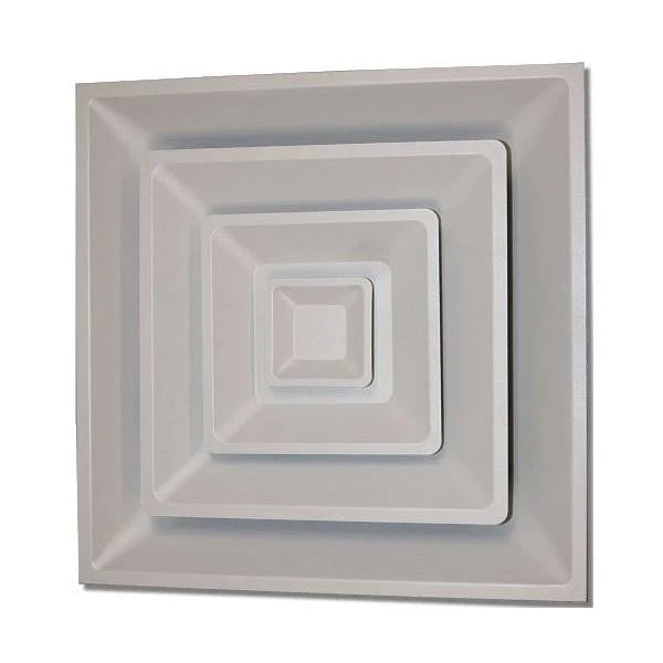 24-inch x 24-inch White Drop Ceiling Air Vent Register with 8-Inch Collar R3733