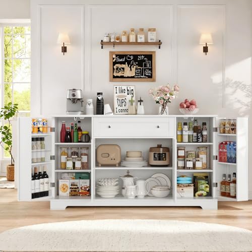 54" Black Wood Buffet Cabinet with Drawer S32066