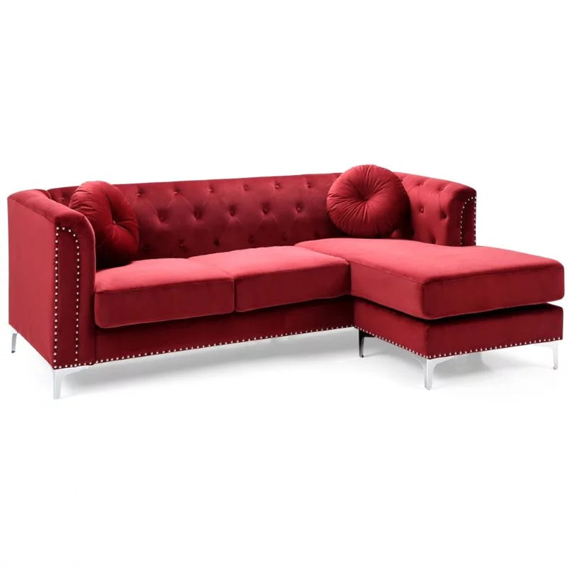 Velvet Sofa Chaise and Loveseat 2-Piece Set U48171