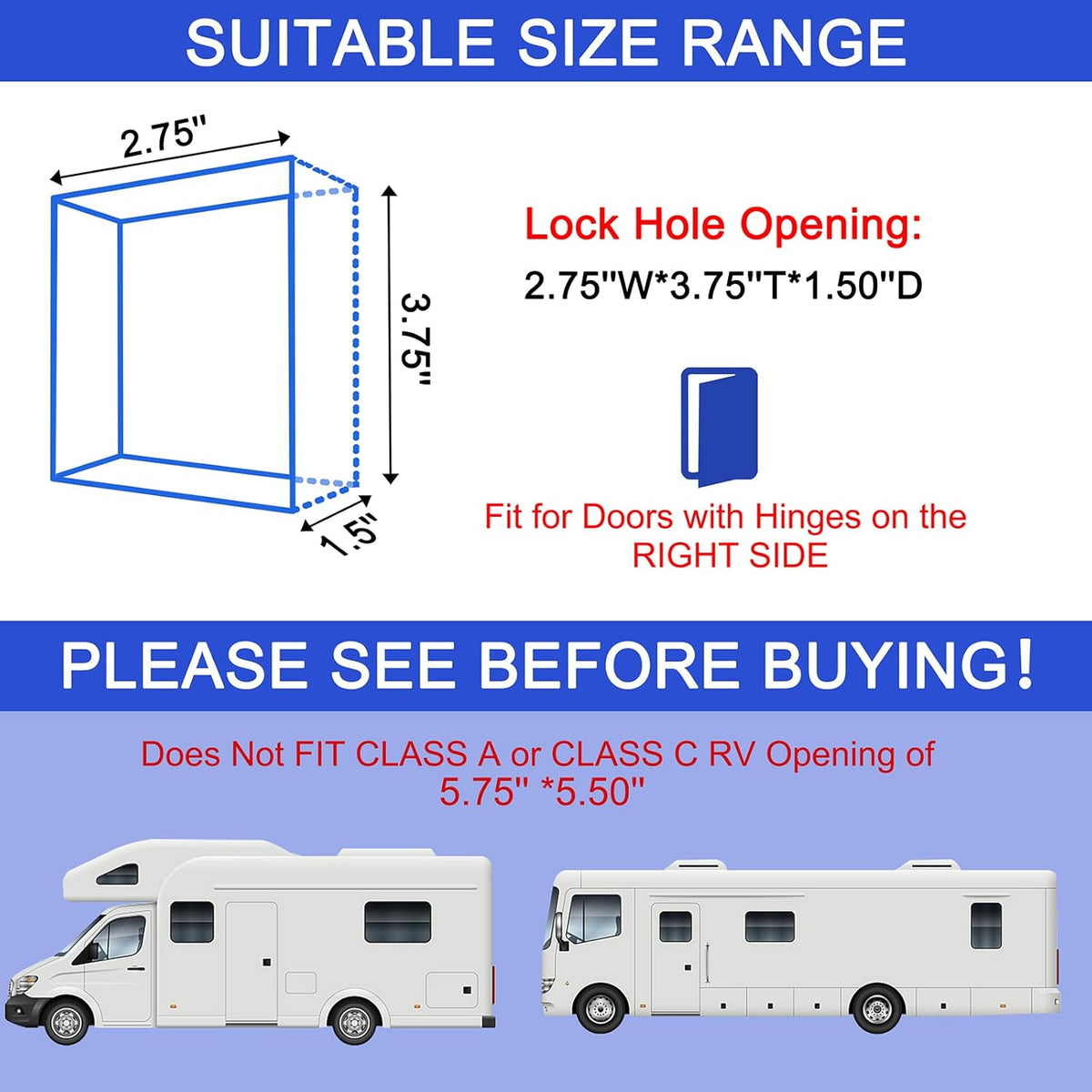 RV Keyless Entry Door Lock with Backlit Keypad and Install Tools G92367