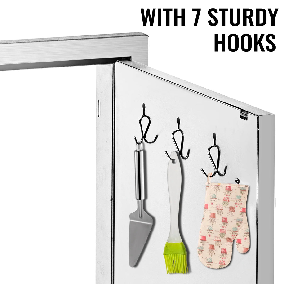 Double Wall Stainless Steel Outdoor Access Door with Hooks B76378