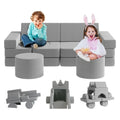 13Pcs Kids Couch, Toddler Couch, Fold Out Couch, Modular Couch, Gray E436570