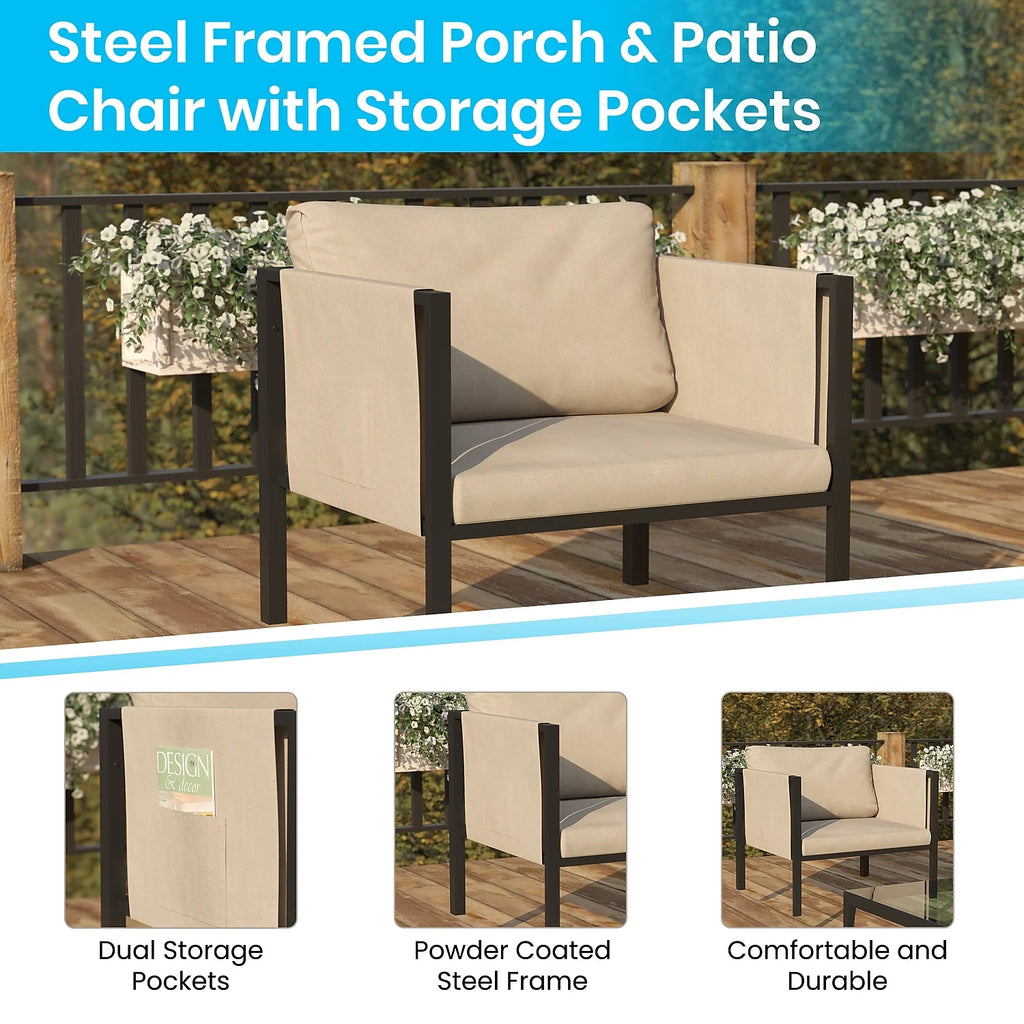 Light Gray Steel Patio Lounge Chair G5983
