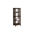 4 Tier Wooden Frame Bookcase with Slatted Side Panels, Brown Z770