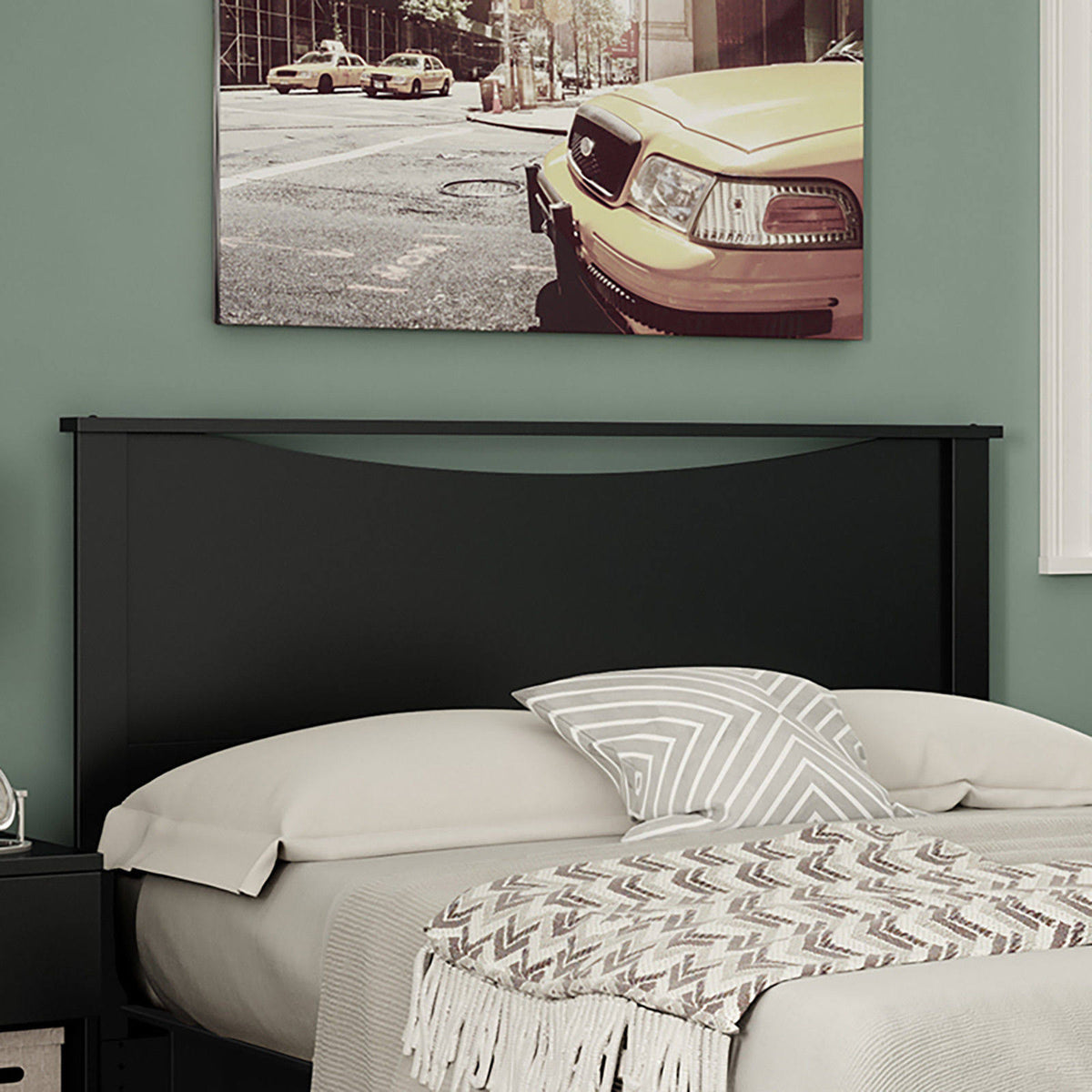 Pure Black Full/Queen Headboard H236
