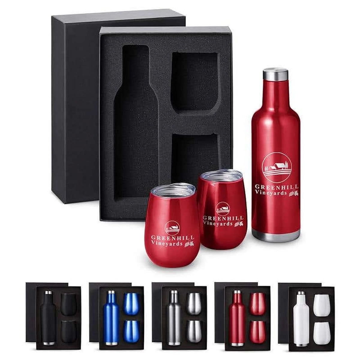 Set of 60 Stainless Steel Vacuum Insulated Wine Bottle with Lid R667