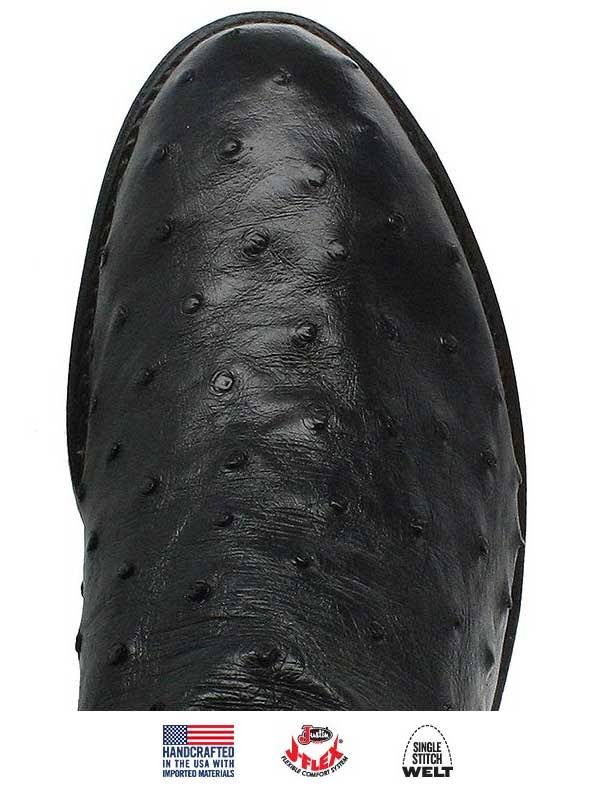Black Full Quill Ostrich Boots F189