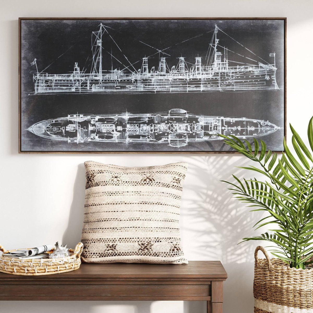 White/Black Framed Wall Canvas J2620
