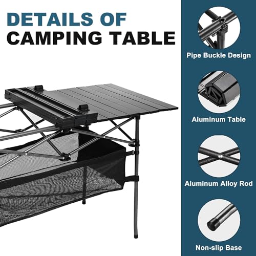 Lightweight Aluminum Folding Camping Table with Carrying Bag Z9086
