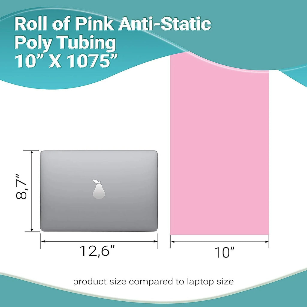 Pink Anti-Static Poly Tubing 10 X 1075 4 mil O30220