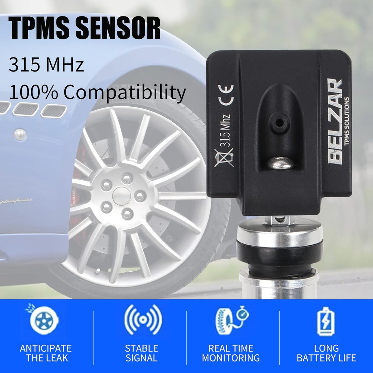TPMS Preprogrammed 315MHz Tire Pressure Sensors 4 Pack Z97362