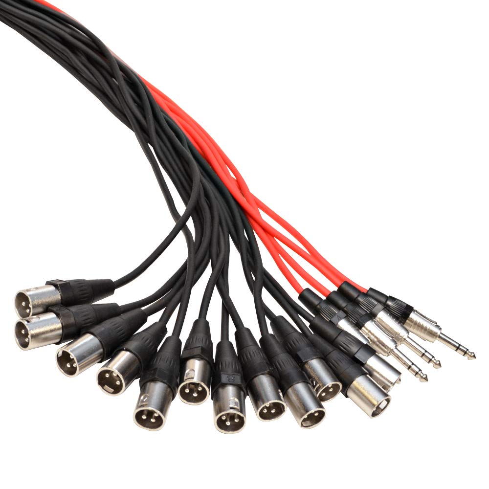 12 Channel 100 Foot XLR Low Profile Snake Cable with 4 TRS Returns B75505