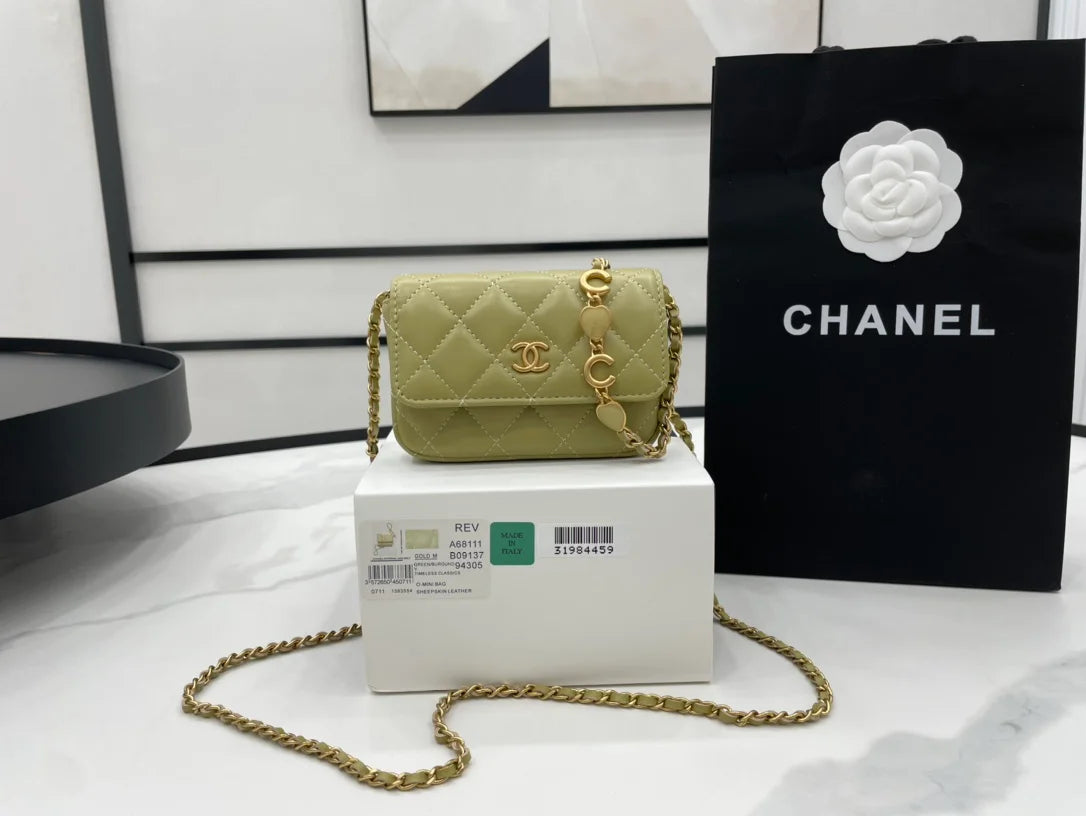 Green Mini Flap Bag V87659