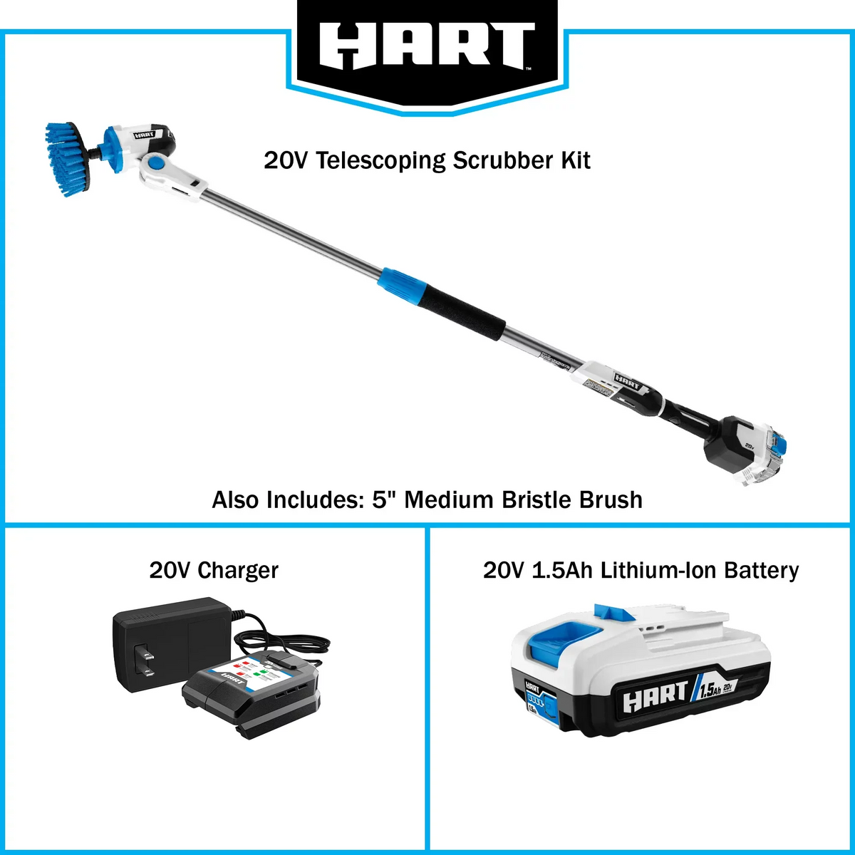 20-Volt Telescoping Scrubber Kit with Battery I66814