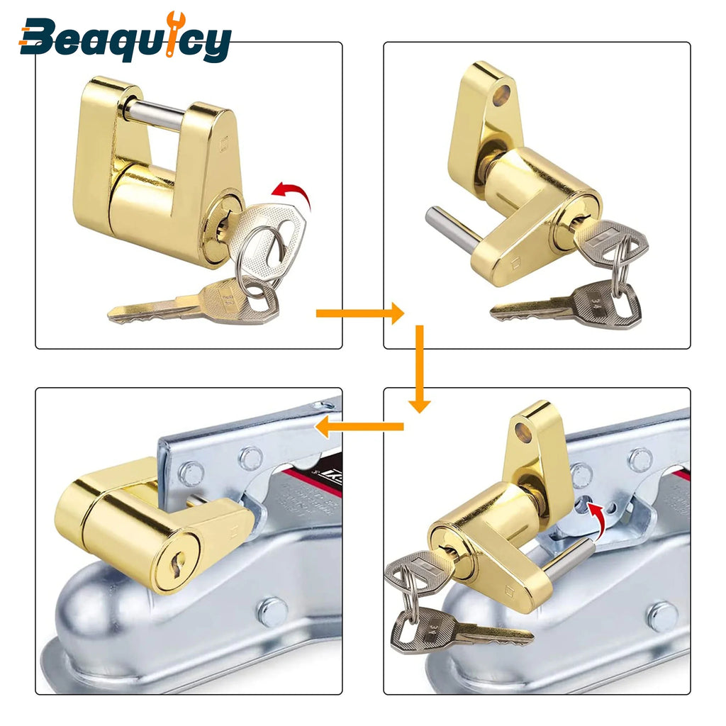 Trailer Hitch Security Lock Set with Pin Lock, Share 2 Keys R8082