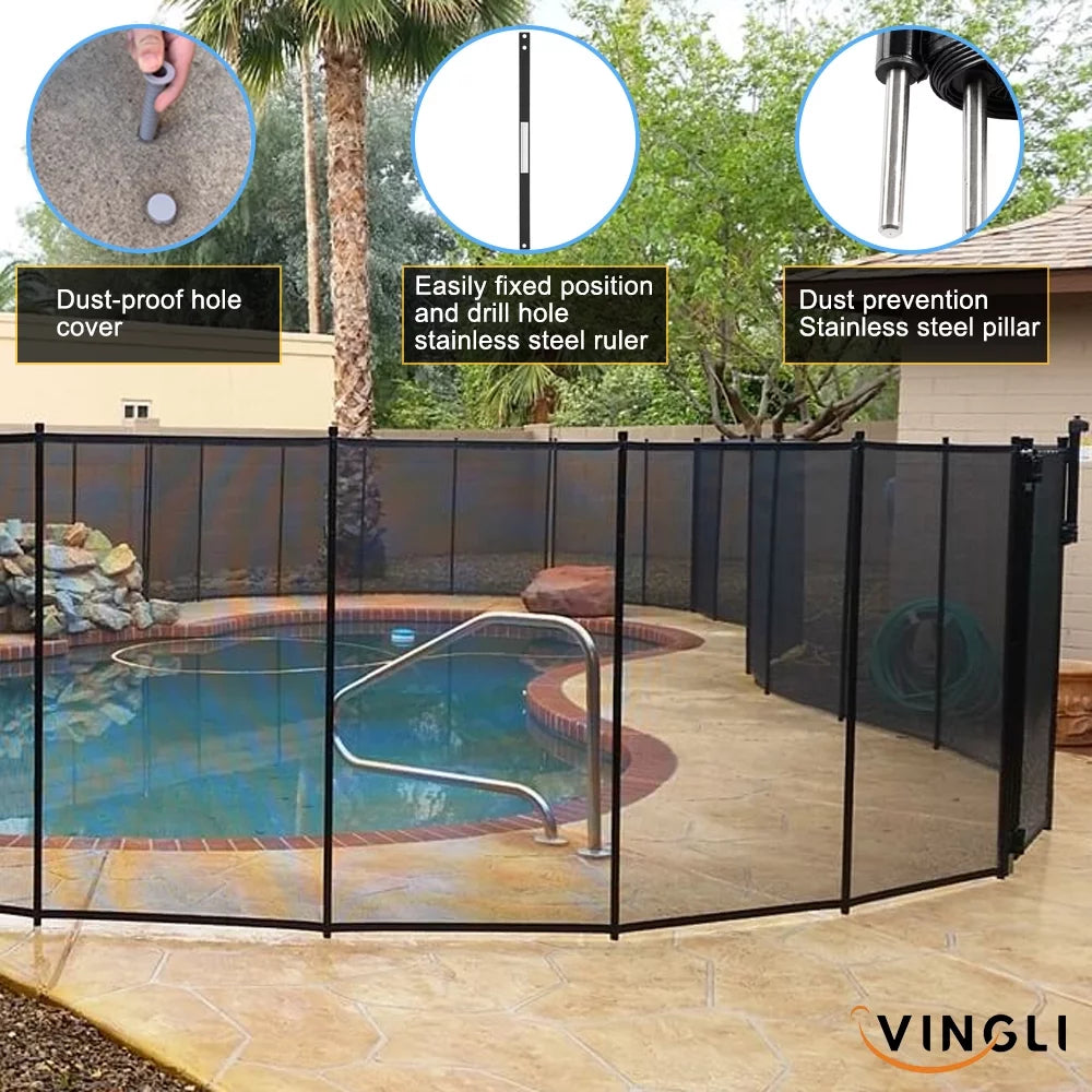 Black Swimming Pool Fence G595