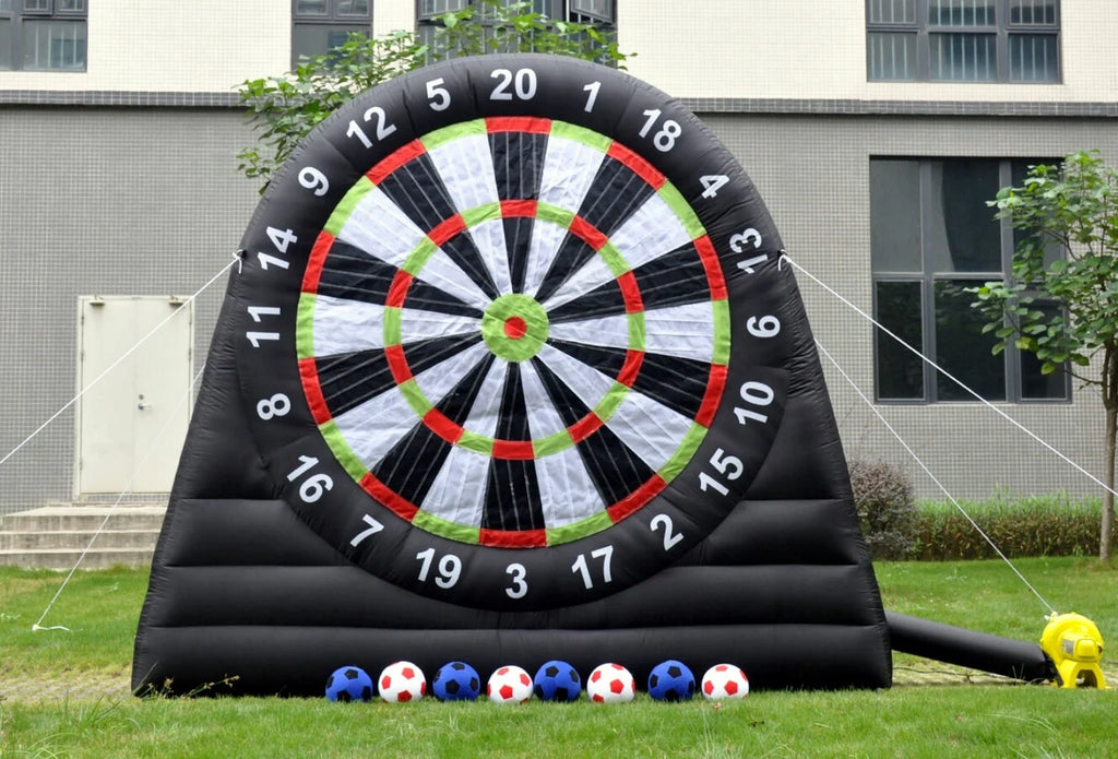 10FT Tall Giant Inflatable Soccer Dart Board with 450w Blower, 8 Soccer Balls I67269