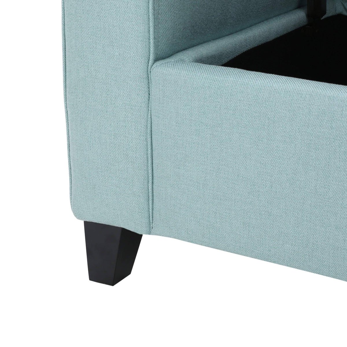 Light Blue Fabric Storage Bench H348