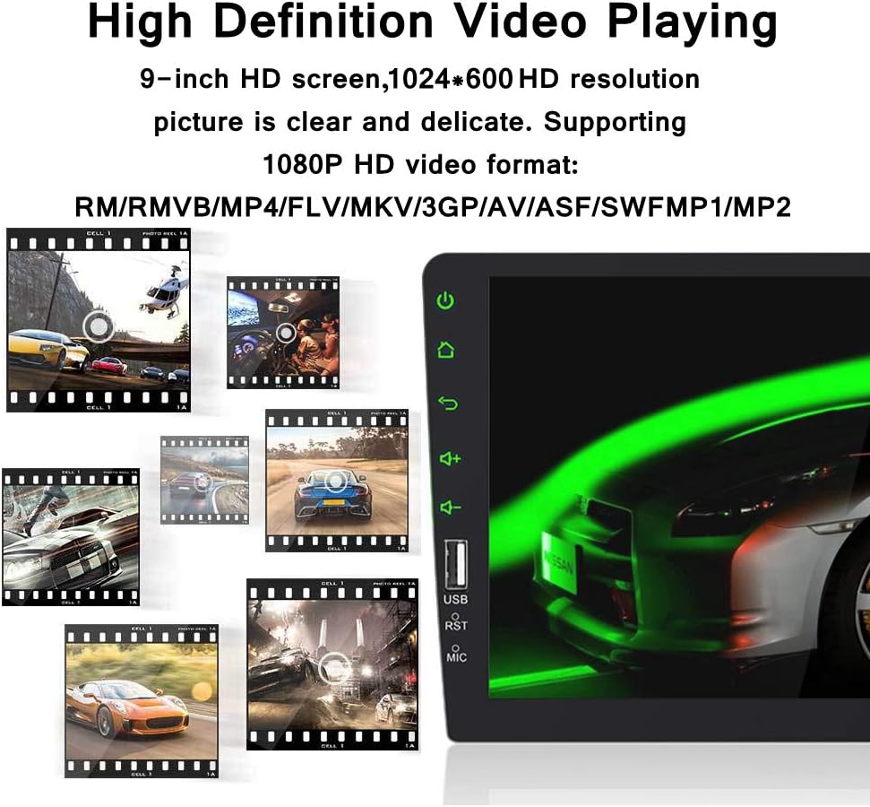 9 Inch Single Din Car Stereo Touch Screen with Mirror Link Backup Camera Bluetooth FM Radio AUX/USB/TF MP3/MP4/MP5 Player O71872