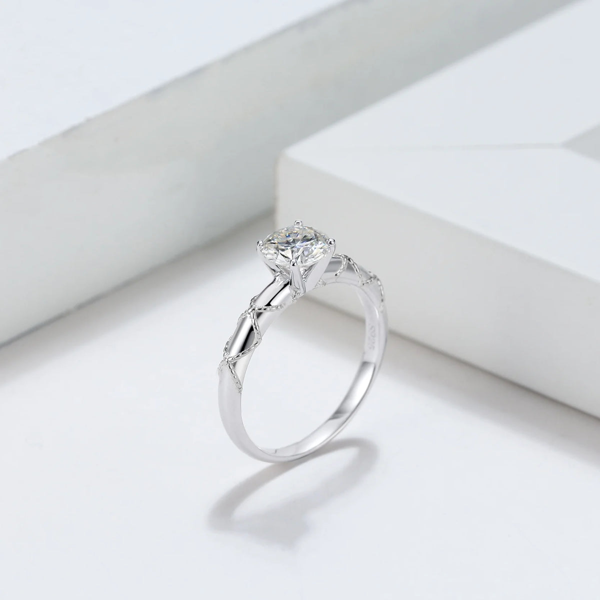 1 Ct Moissanite Sterling Silver Engagement Ring P1977