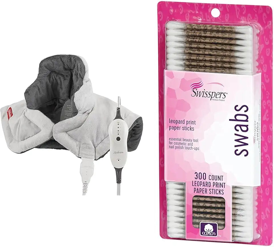 Neck Heating Pad and Cotton Swabs 300 Count S800
