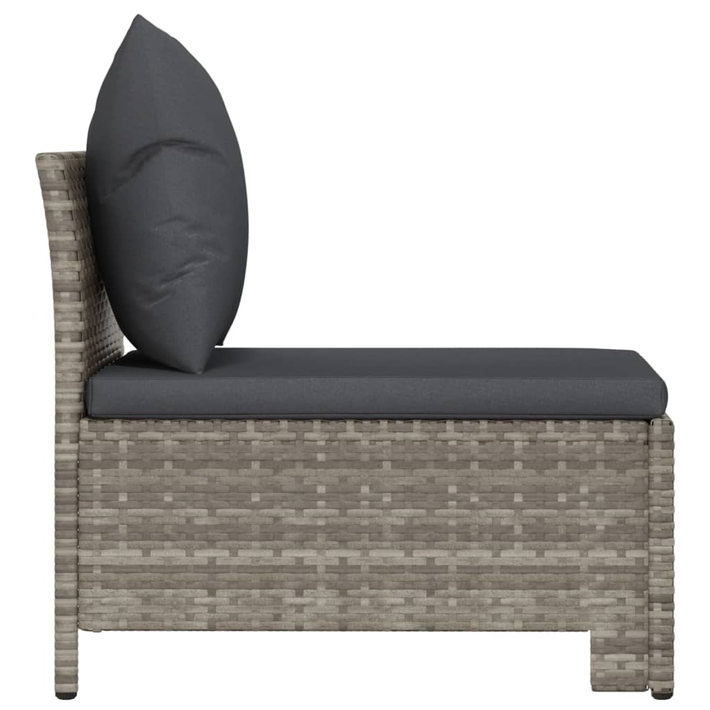 Gray Poly Rattan Patio Sofa with Cushion H89145