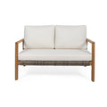Acacia Wood Loveseat with Wicker Accents E990