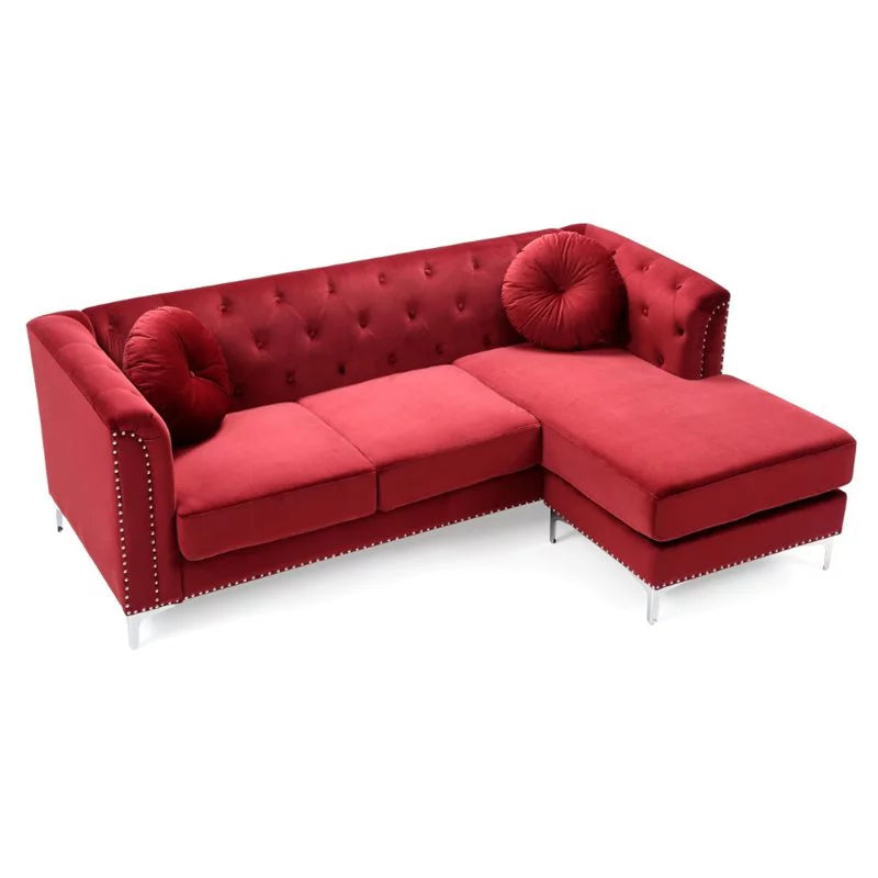 Velvet Sofa Chaise and Loveseat 2-Piece Set U48171