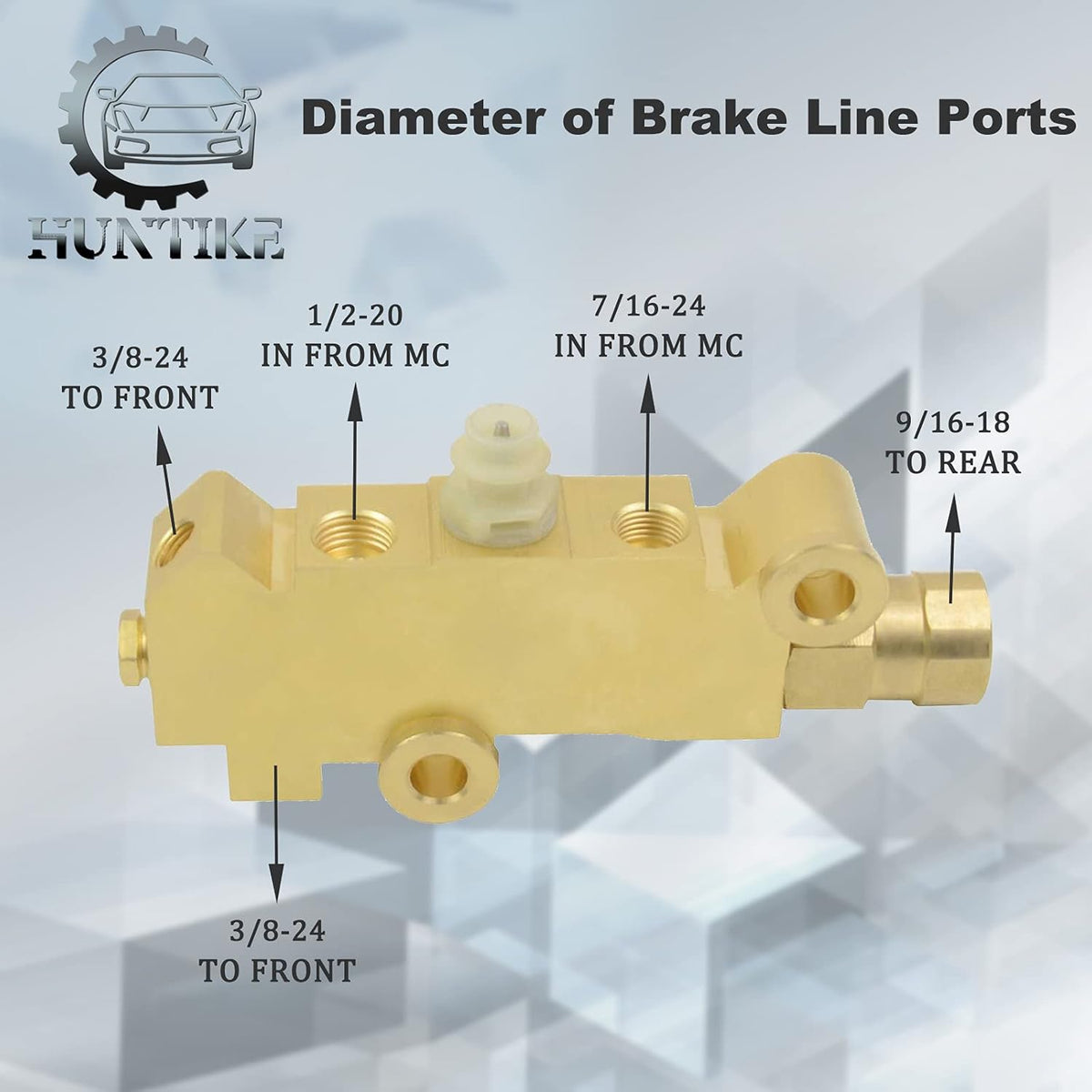 Brass Proportioning Valve Disc/Drum Brake Compatible with GM Street Rod Classic Car & Truck Pack of 2 L1651