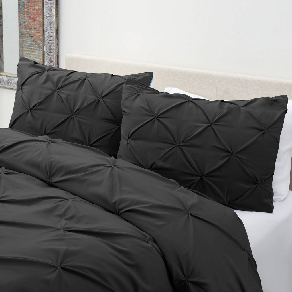 Cream California King Pinch Pleat Duvet Cover Set G52829