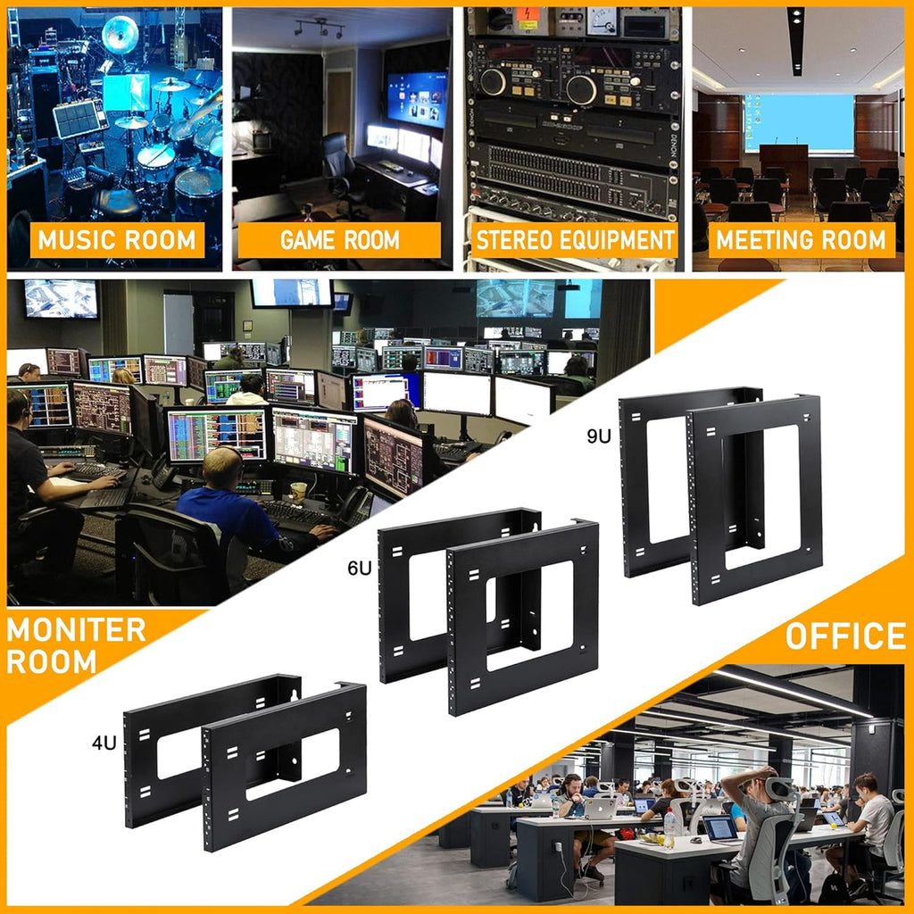 6U Open Frame Rack Wall Mount Desktop Mount Pack of 2 L862072