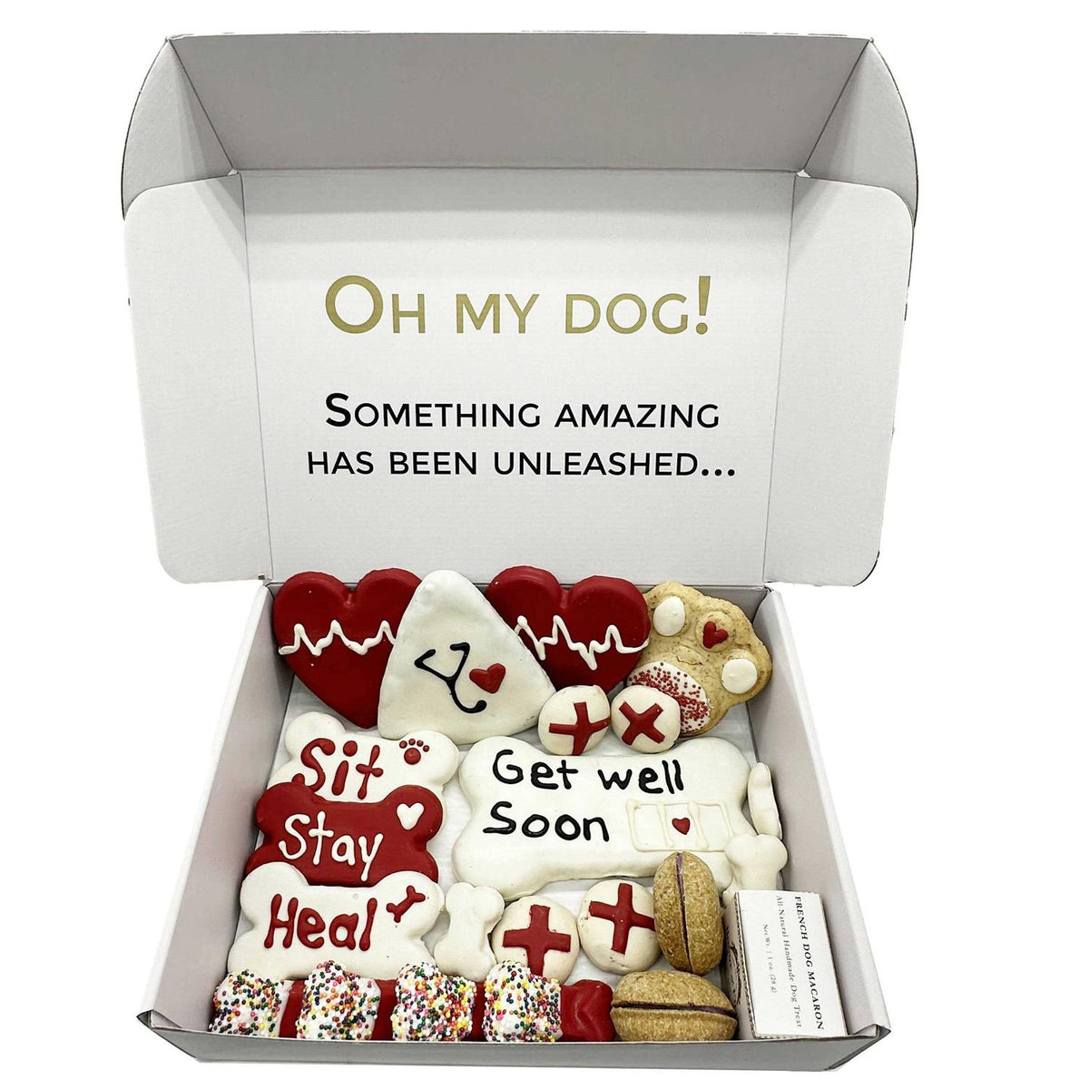 Get Well Soon Dog Treats Gift Box W649
