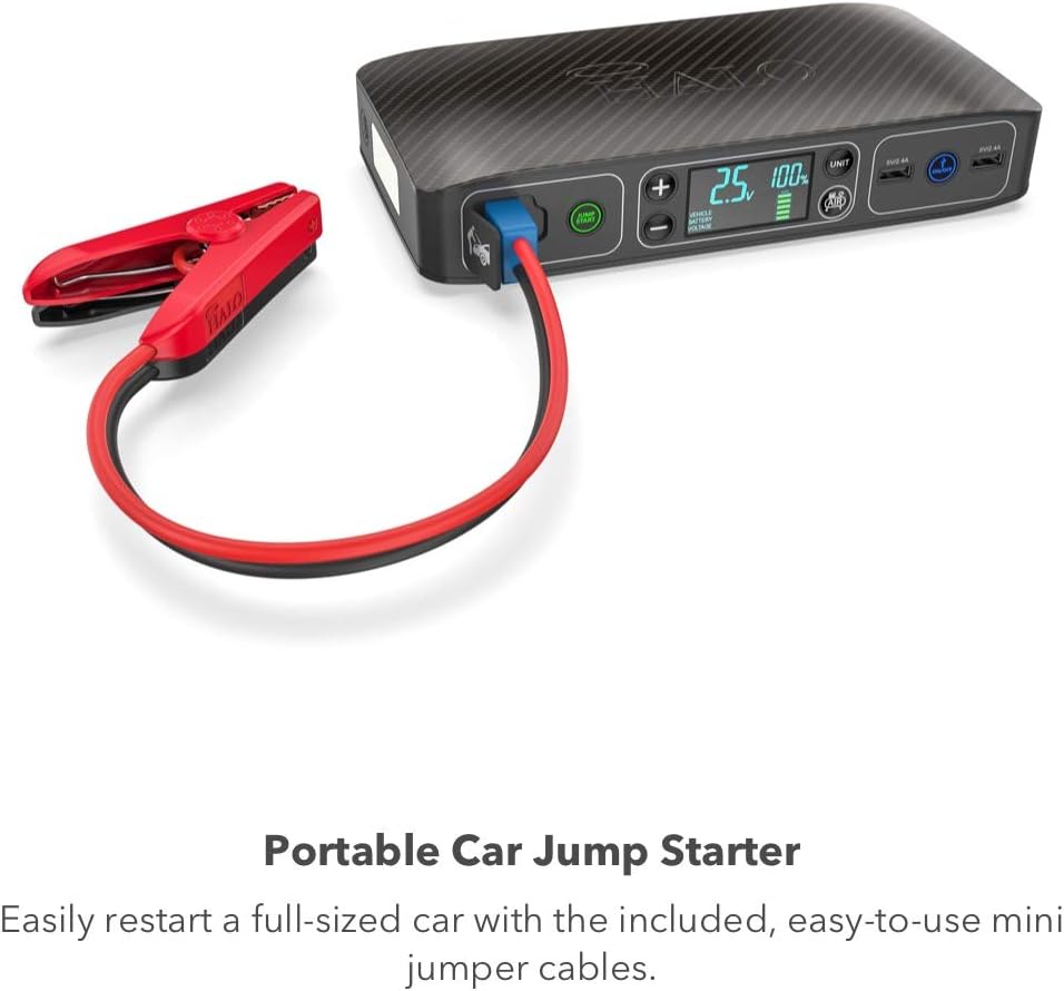 58830 mWh Portable Emergency Power Kit with Tire Pump and Car Jump Starter A80247