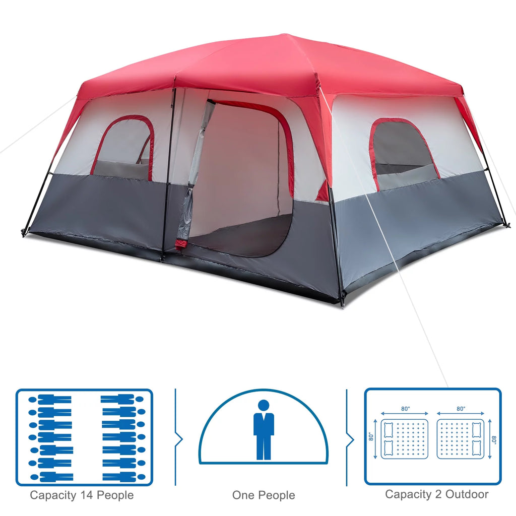 10 Person Waterproof Cabin Tent with Rainfly V575
