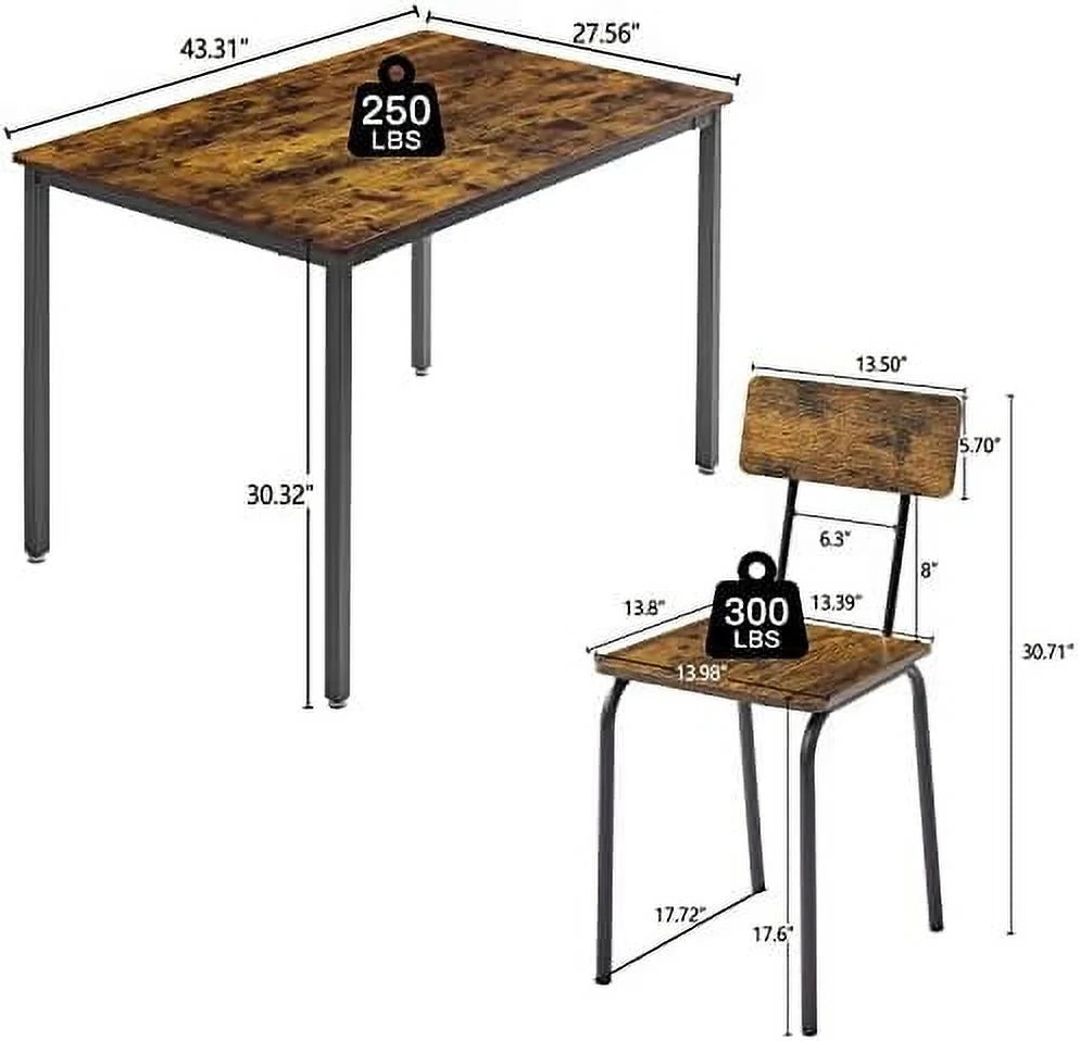 3 Piece Metal and Wood Table and Stools Set G8266