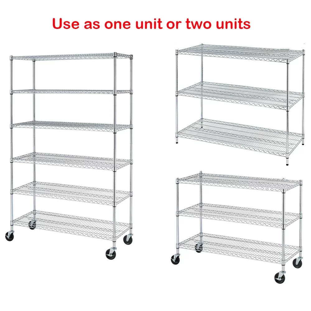 Black 6-Tier Adjustable Wire Shelving Unit X767