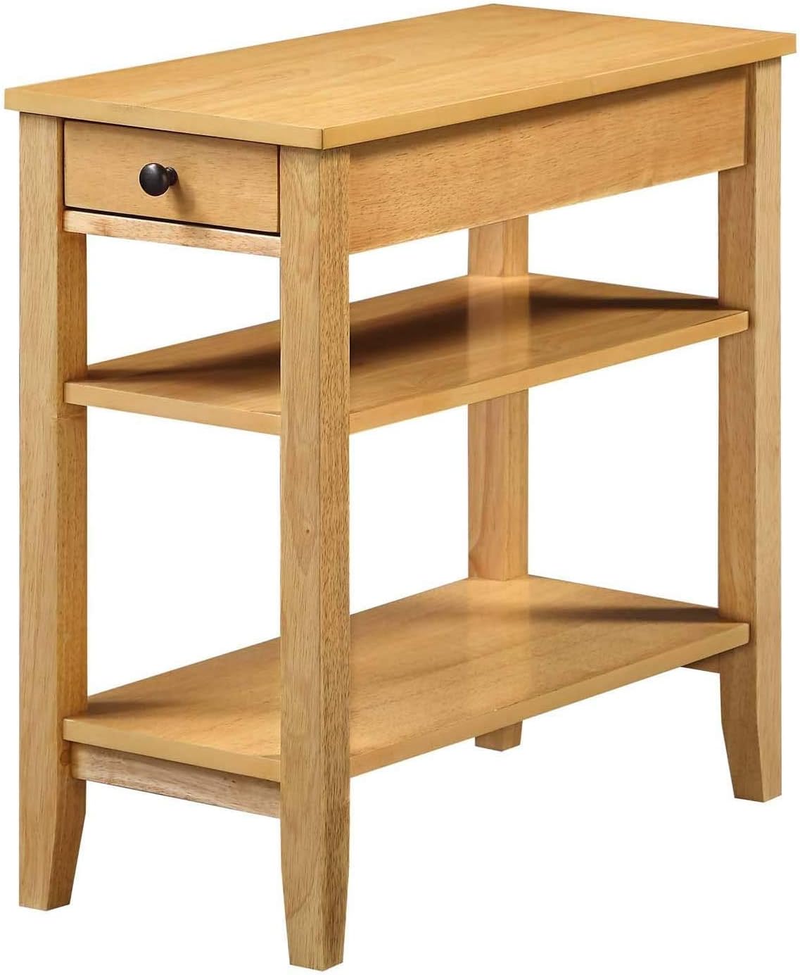 Natural Three Tier End Table With Drawer F2990