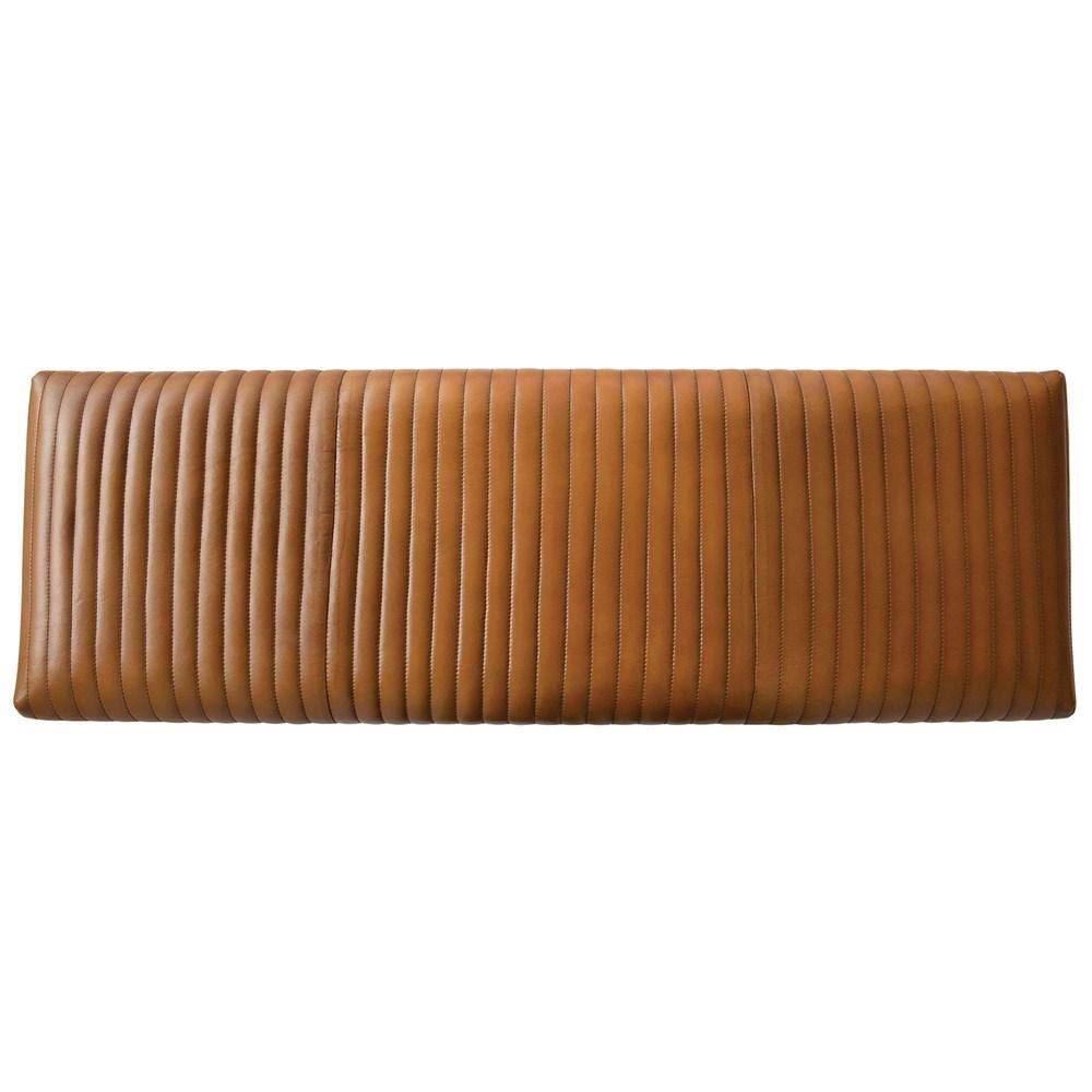 Mango Wood Goat Leather Bench C997147