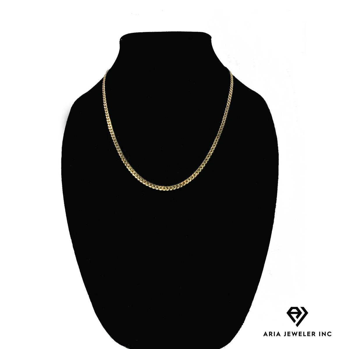 14k Bonded Gold Necklace with Pink Rose Square Pendant, 14K Cuban Chain Necklace E62314