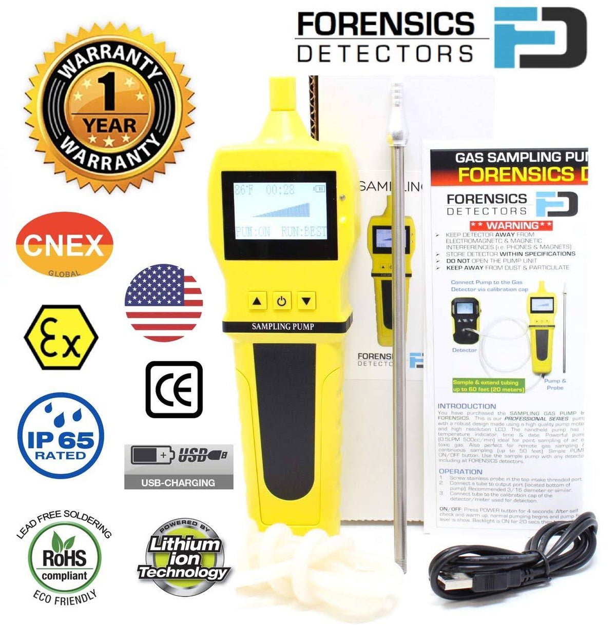 GAS Sampling Pump with Stainless Steel Probe U809